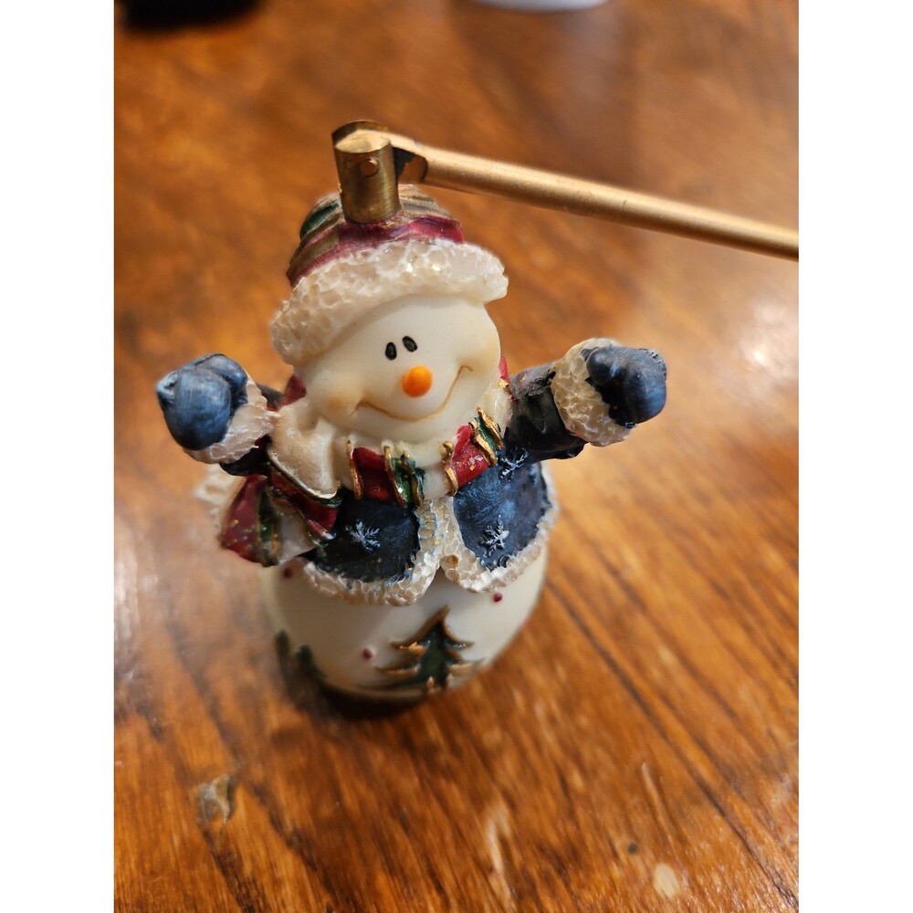 Snowman candle snuffer - resin metal